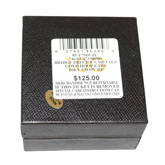 R.H. Macy's & Co. 10k Solid Gold Mini Hoops NWT - Picture 9 of 9